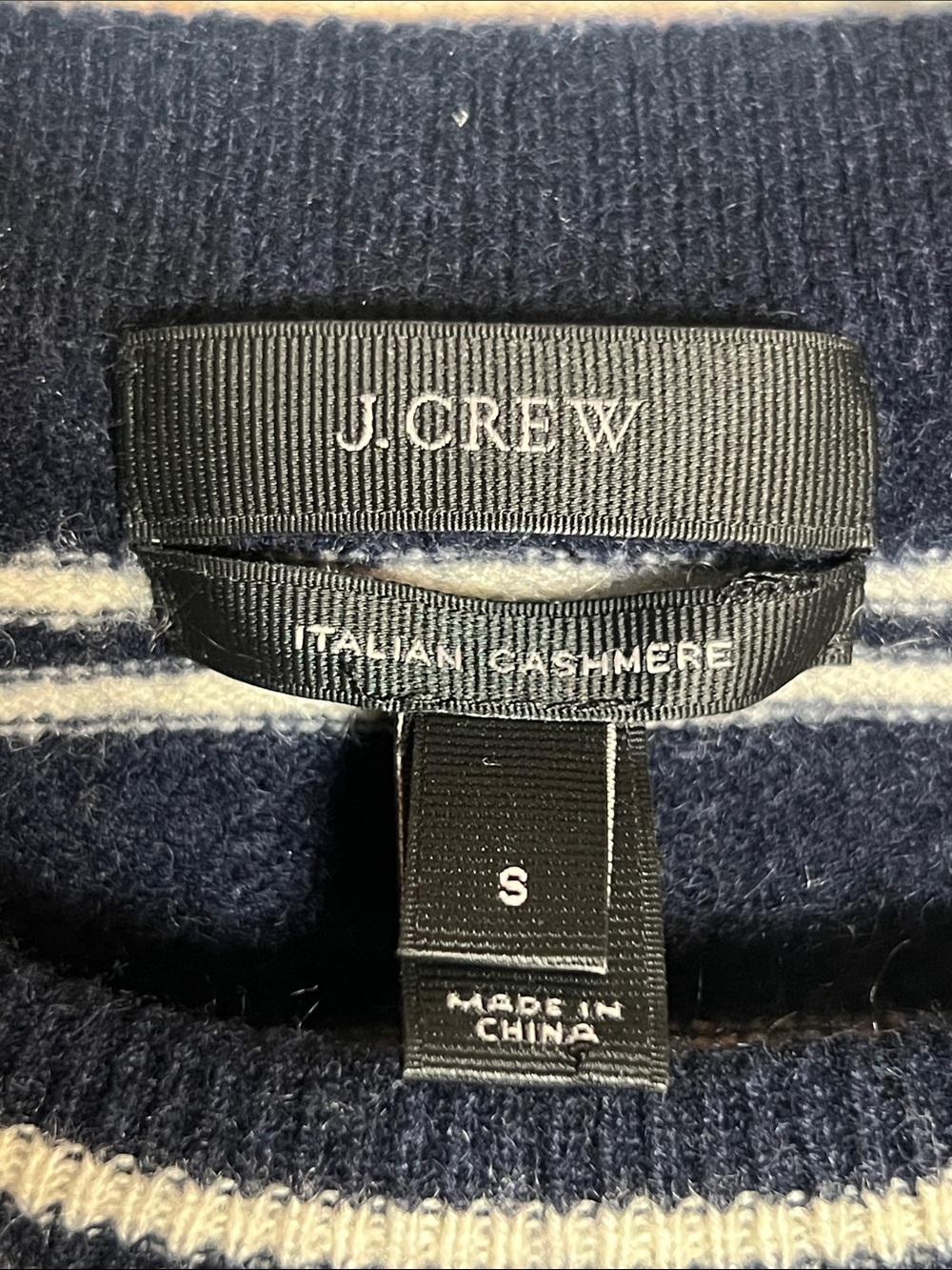 J. Crew Navy Italian Cashmere Crewneck Sweater - Picture 2 of 7